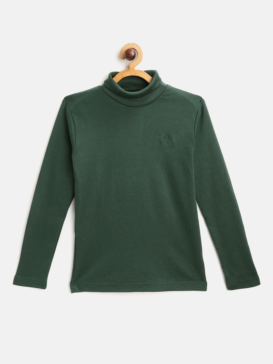 

CHIMPRALA Kids Green Solid Winter Skivvy