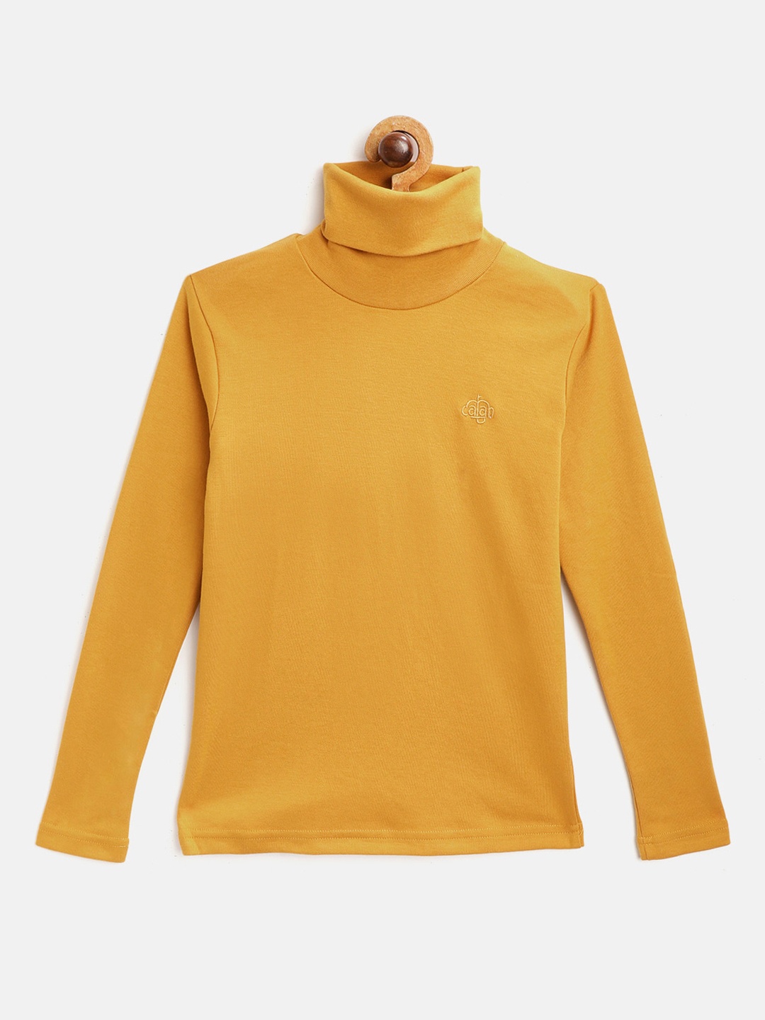 

CHIMPRALA Kids Mustard Yellow Solid Winter Skivvy