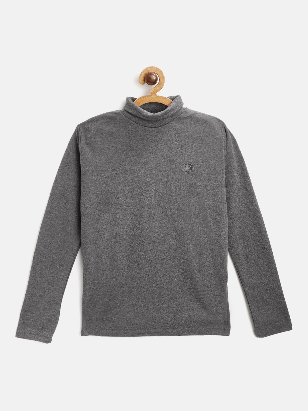 

CHIMPRALA Kids Charcoal Grey Solid Winter Skivvy