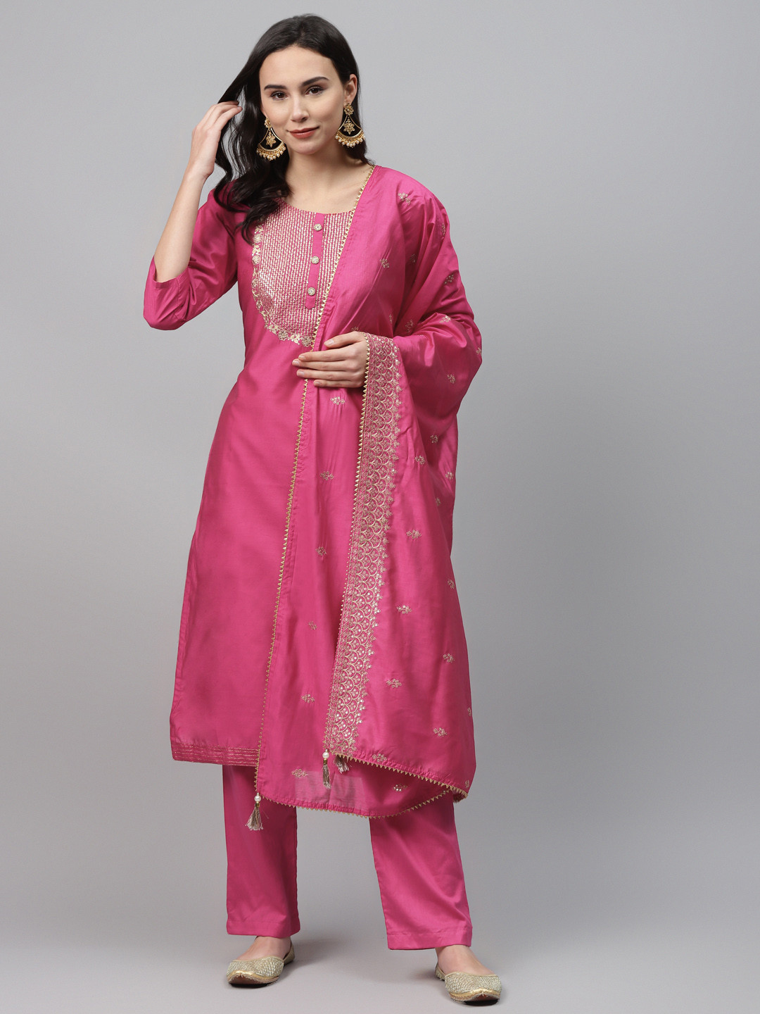 

Readiprint Fashions Pink Solid Unstitched Dress Material