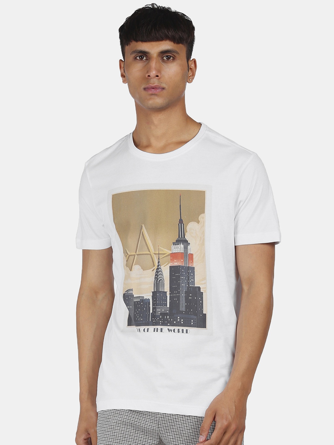

Arrow Sport Men White Printed Round Neck T-shirt