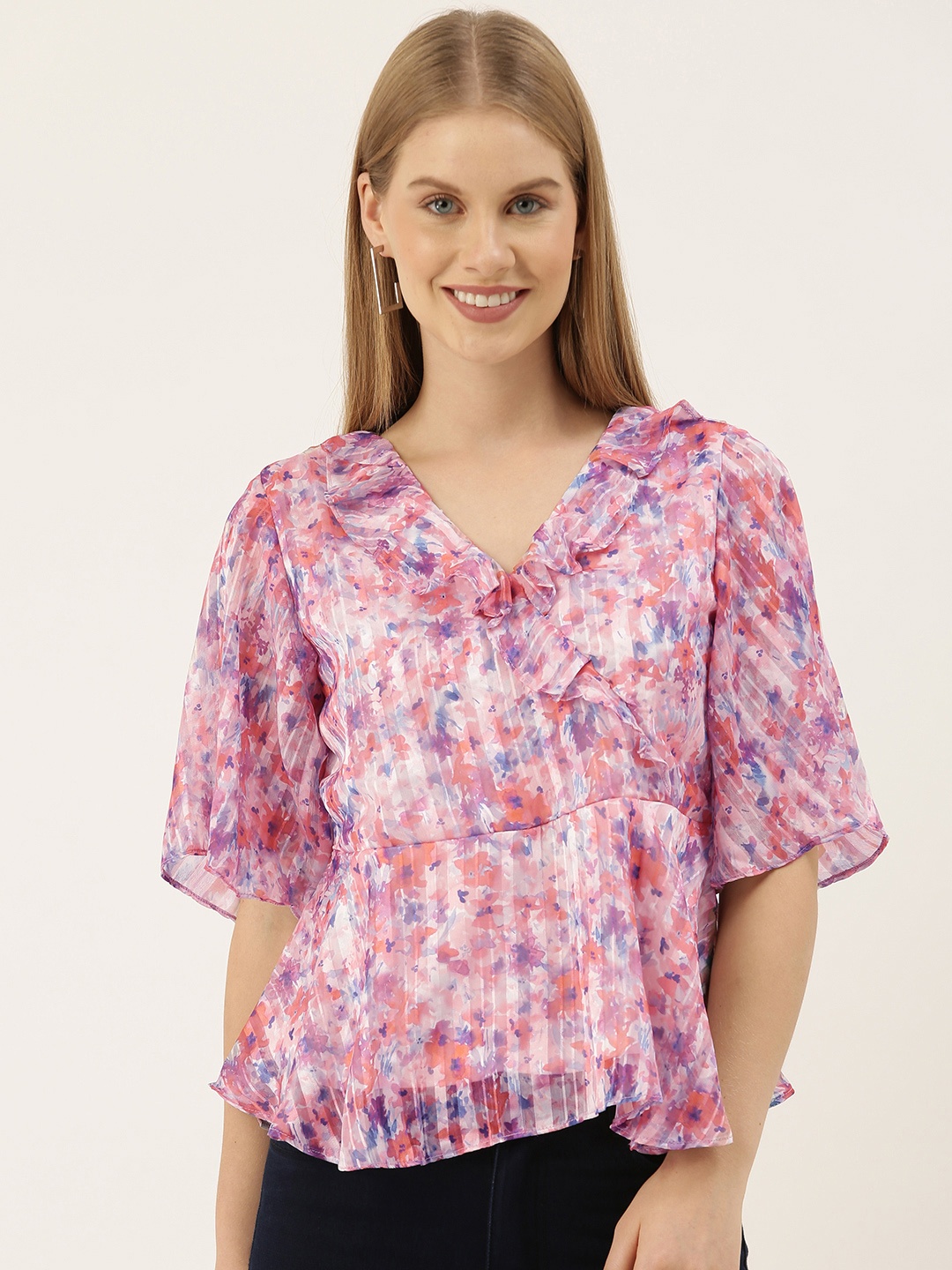 

And Multicoloured Floral Printed Empire Top, Multi