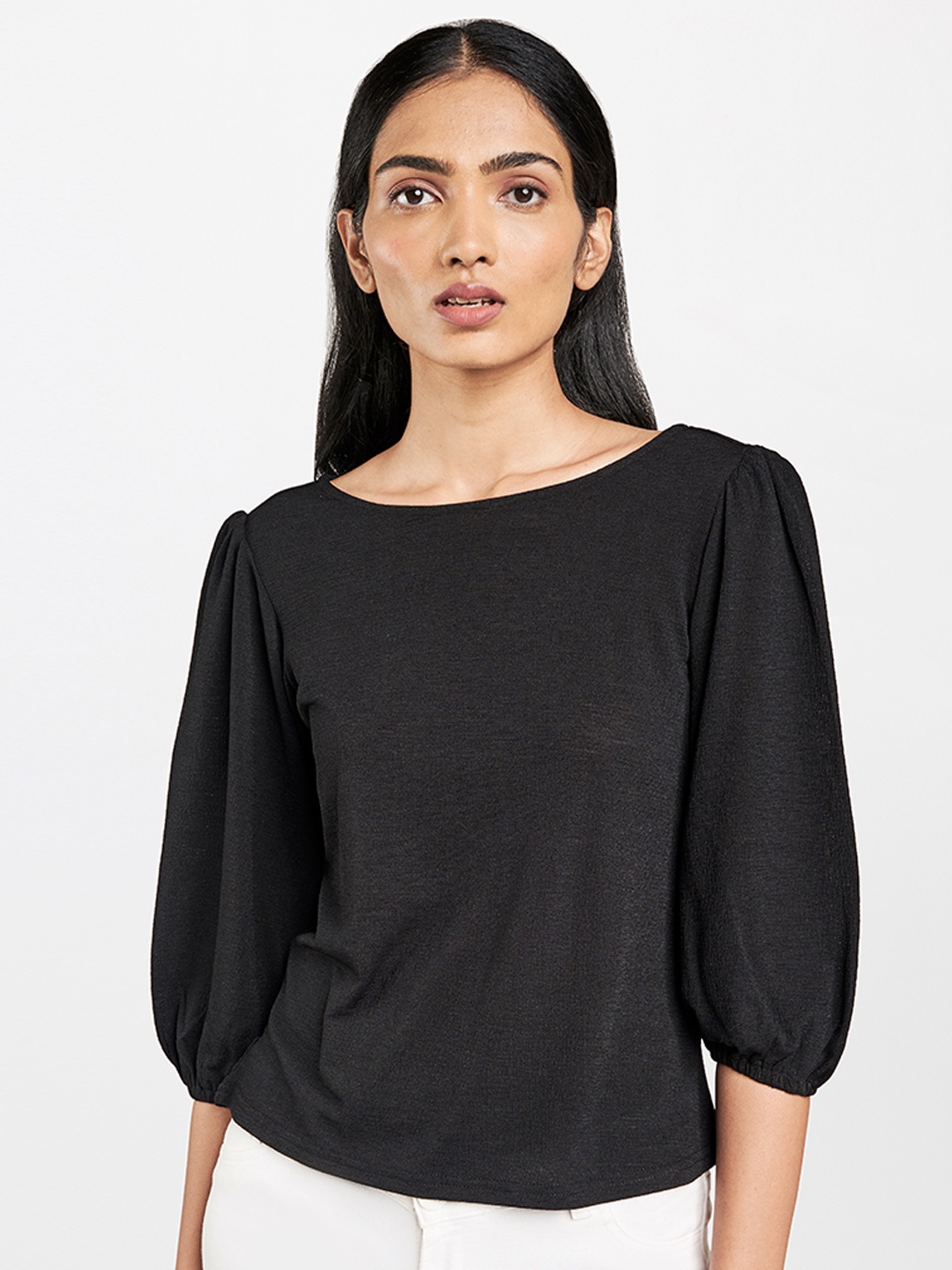 

AND Women Black Solid Top