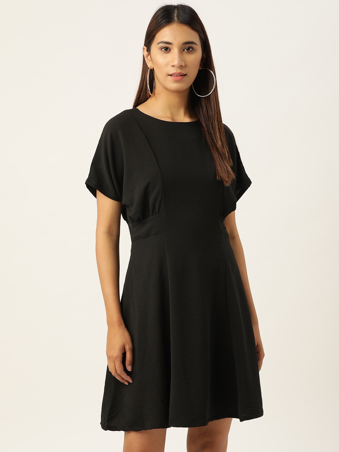 

AND Women Black Solid Empire Dress