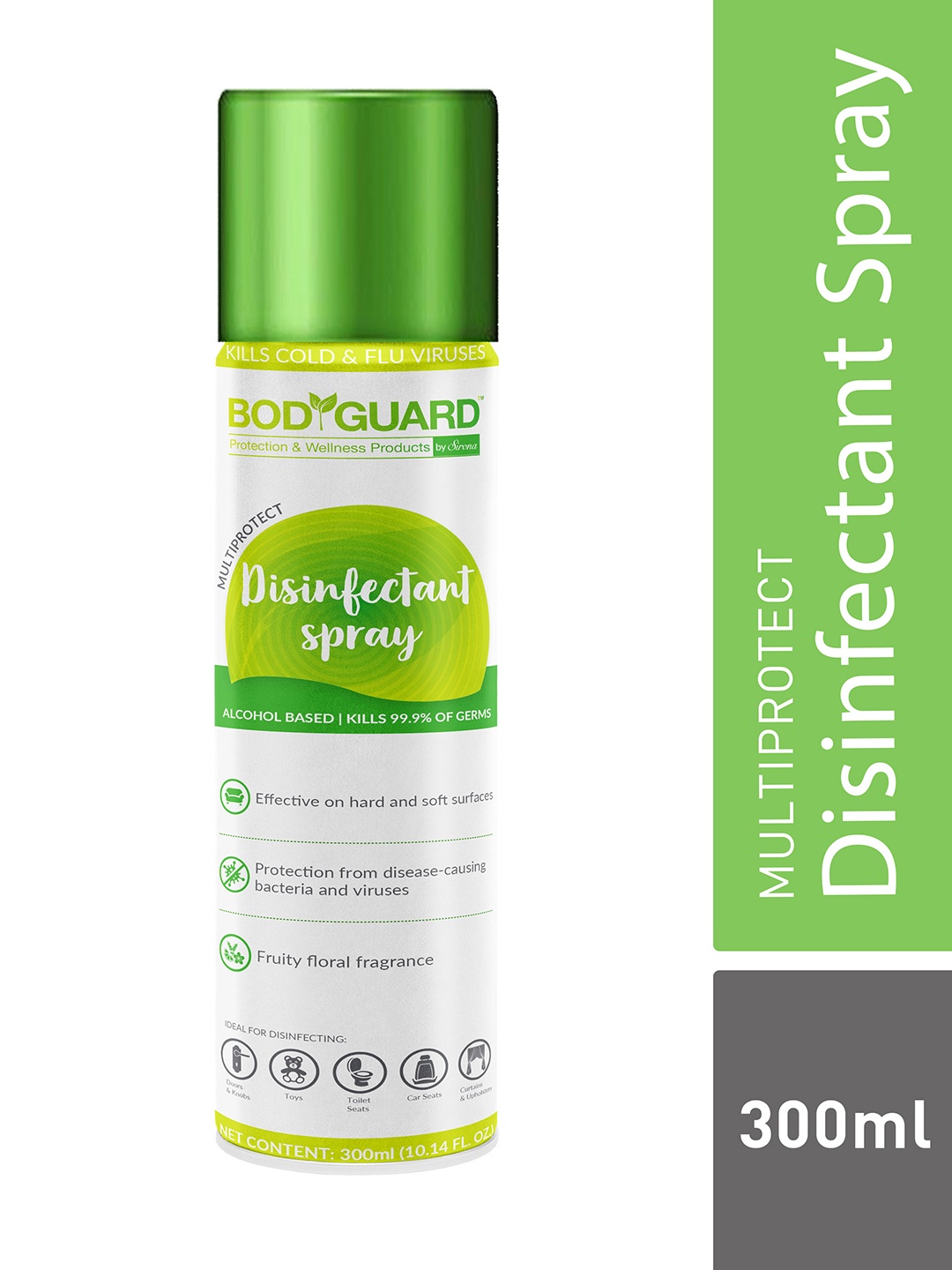 

BOD GUARD Unisex Green Alcohol Based Disinfectant Sanitizer Spray - 300 ml