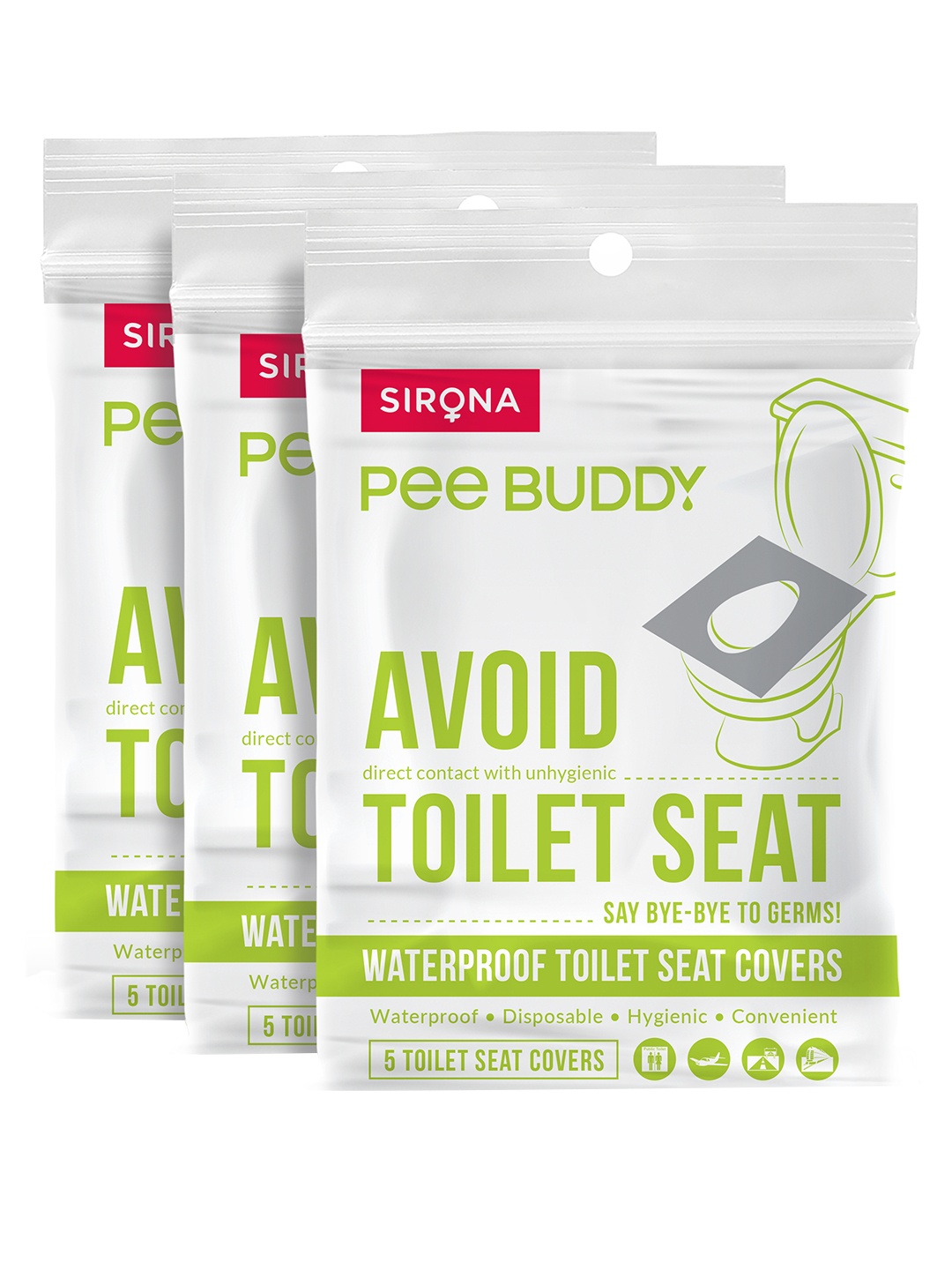 

Waterproof Toilet Seat Cover - 15 Toilet Sheets, White