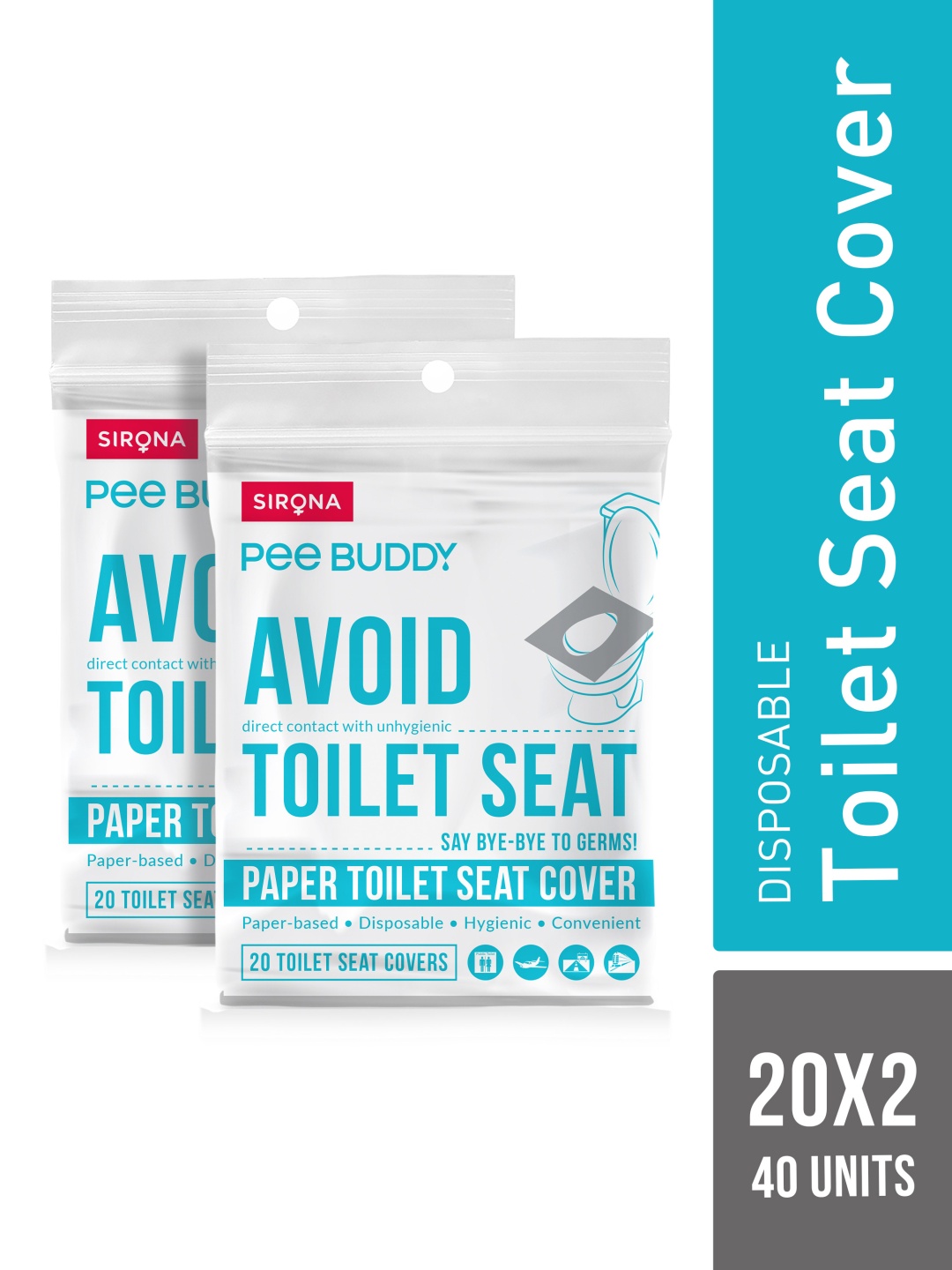 

PEEBUDDY Set Of 2 Flushable Toilet Seat Cover, White