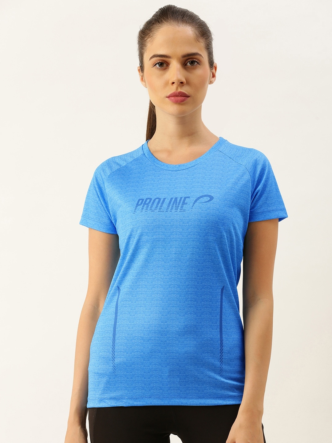 

Proline Active Women Blue Abstract Printed Round Neck T-shirt