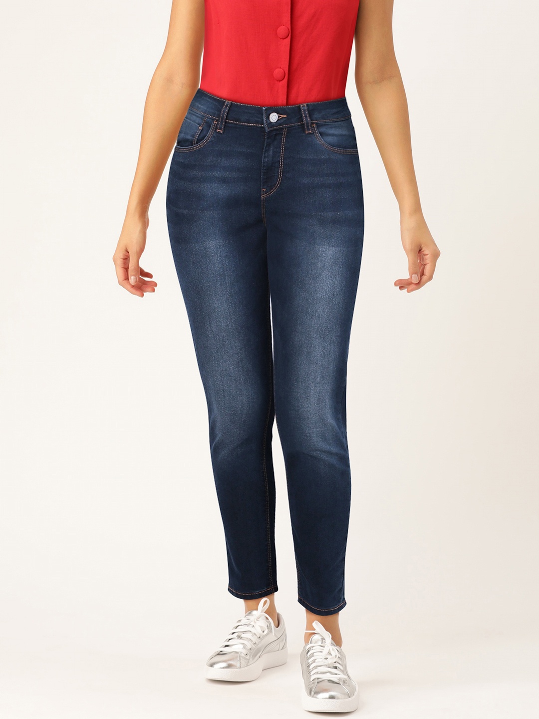 

Flying Machine Women Blue Skinny Fit Mid-Rise Clean Look Stretchable Jeans