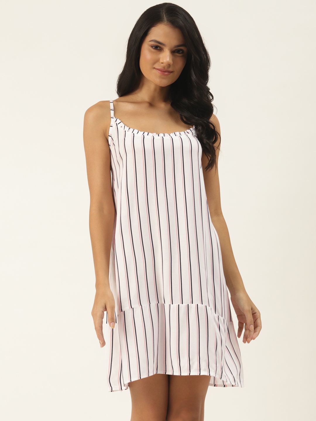 

Ms.Lingies White & Black Striped Baby Doll