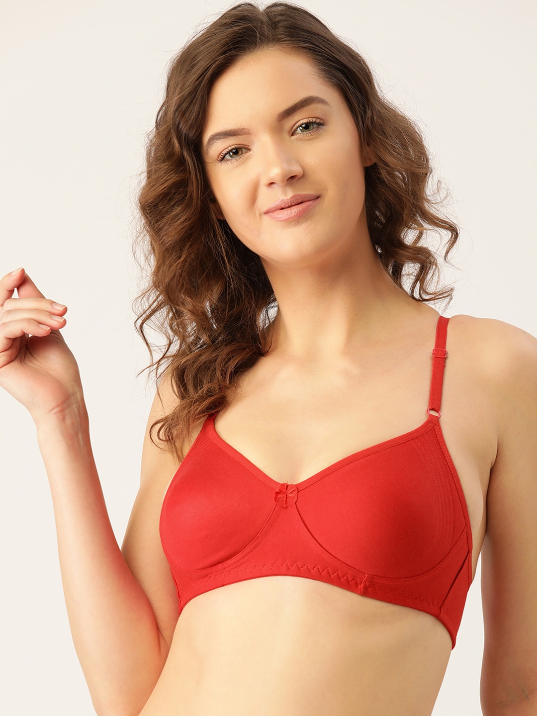 

Innocence Red Solid Non-Wired Non Padded Everyday Bra BBAPLIN90441_28B