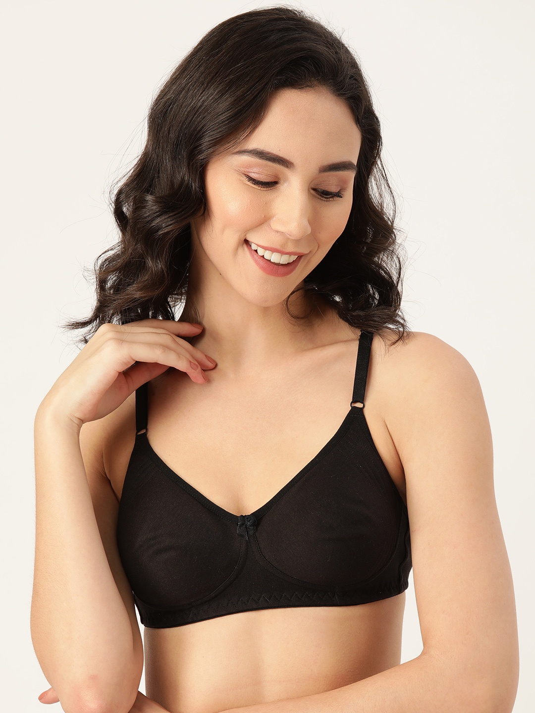 

Innocence Black Solid Non-Wired Non Padded Everyday Bra BBAPLIN90440_28B