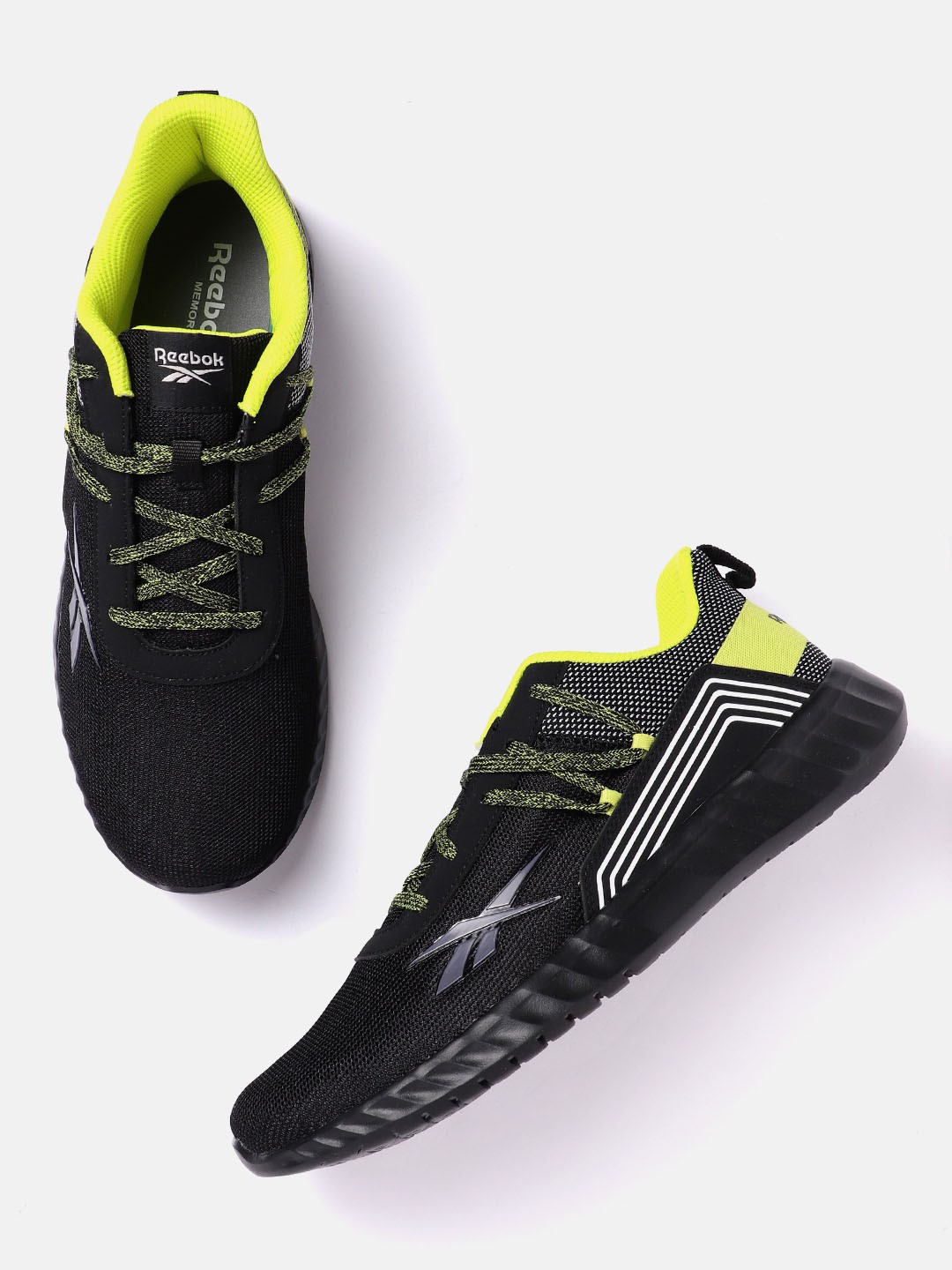 

Reebok Men Woven Design Epic Distance Running Shoes, Black