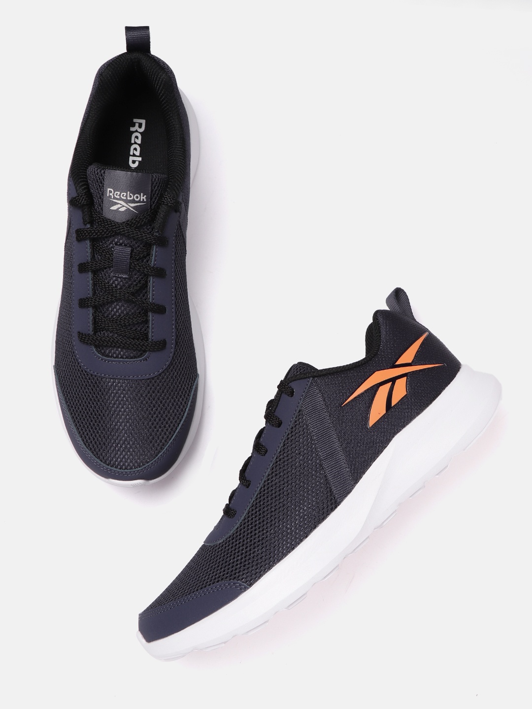 

Reebok Men Navy Blue Woven Design Edge Identity Running Shoes