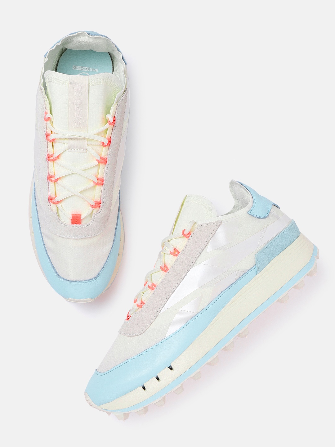 

Reebok Classic Women Off- White Woven Design Legacy 83 Sneakers