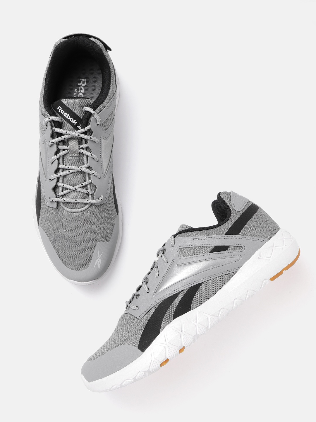 

Reebok Men Grey & Black Woven Design Storm Training Shoes