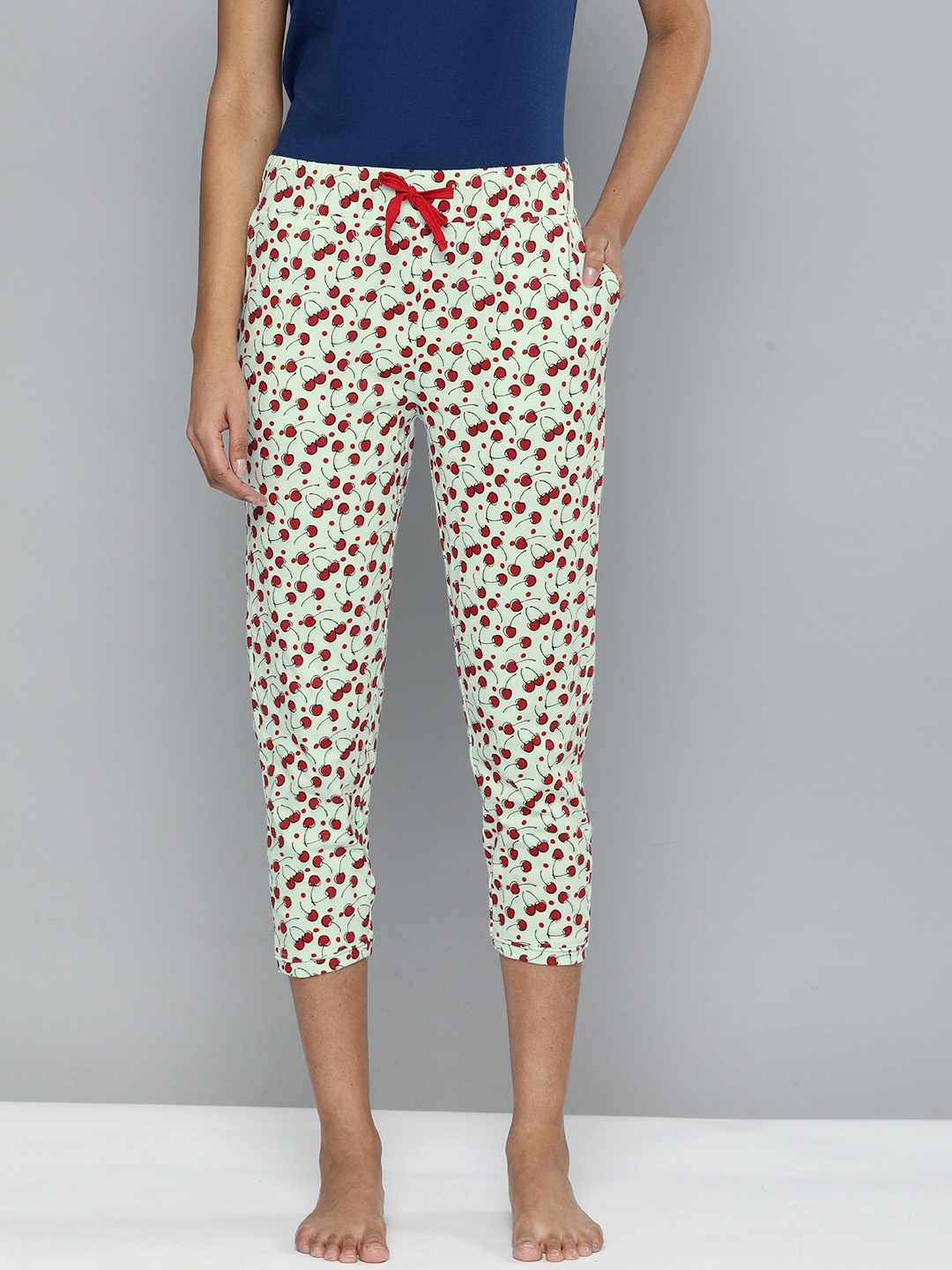 

HERE&NOW Women Printed Lounge Capris, Green