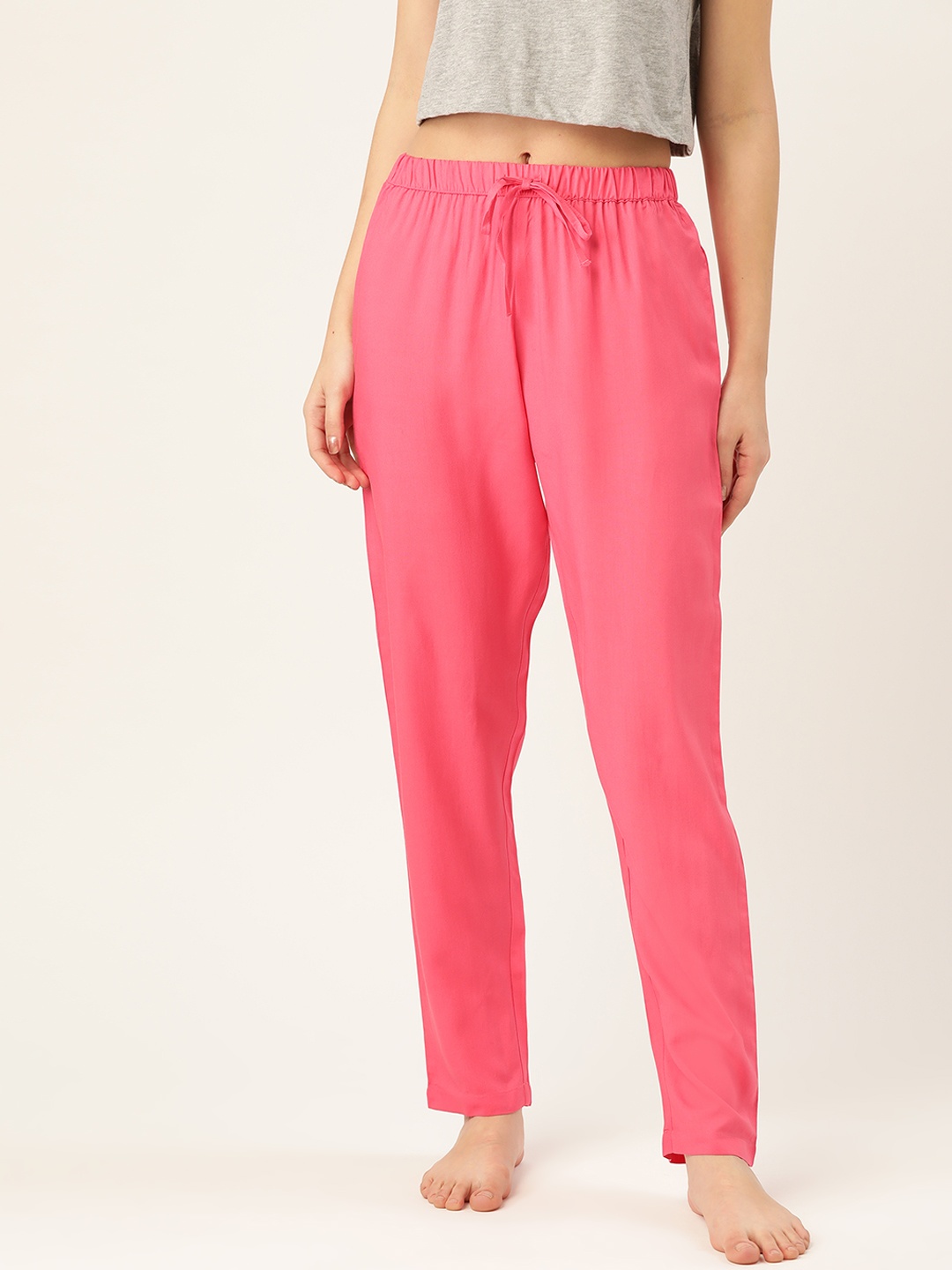 

ETC Women Pink Solid Regular Fit Lounge Pants