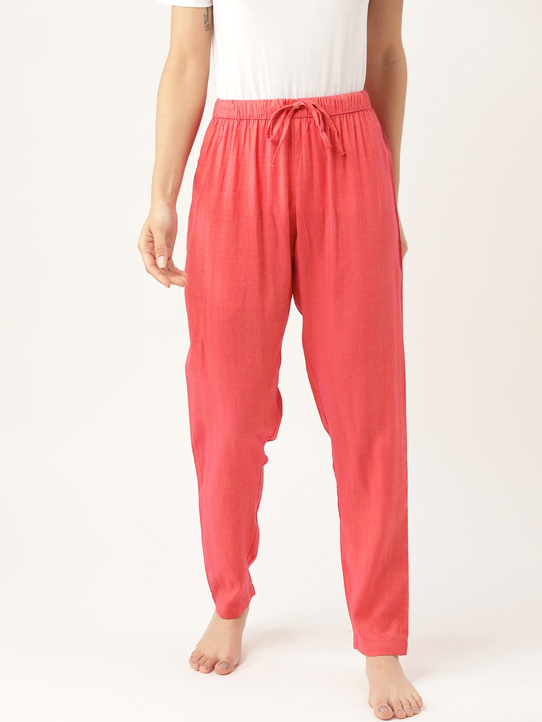 

ETC Women Coral Pink Dual-Toned Lounge Pants