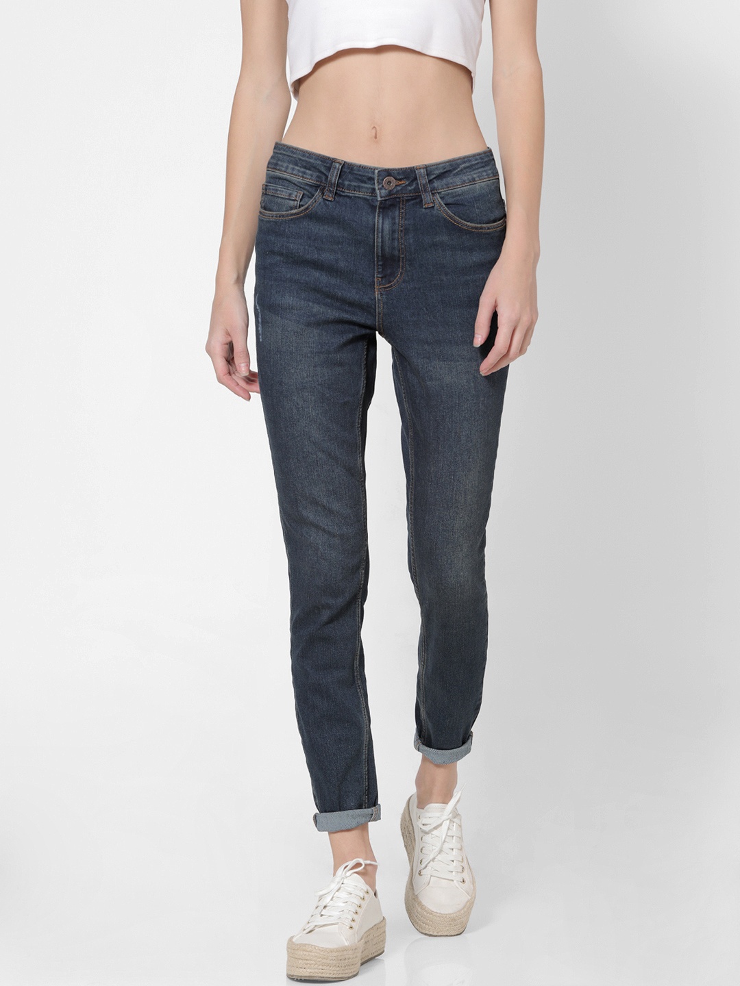 

ONLY Women Blue Skinny Fit Mid-Rise Light Fade Stretchable Jeans