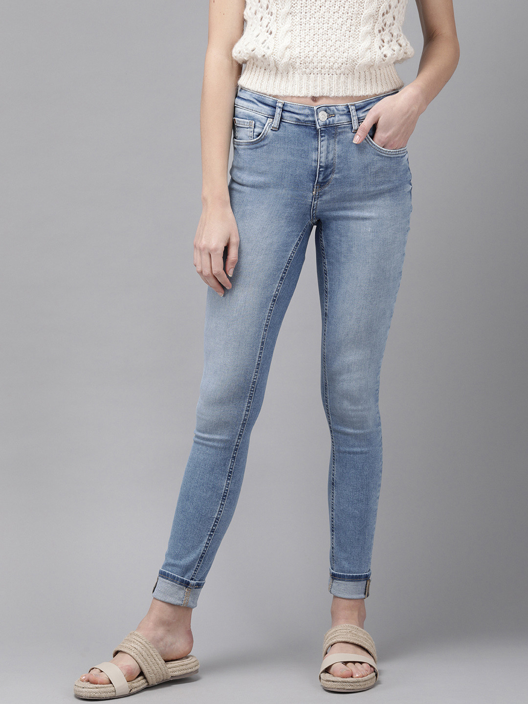 

ONLY Women Blue Skinny Fit Stretchable Jeans
