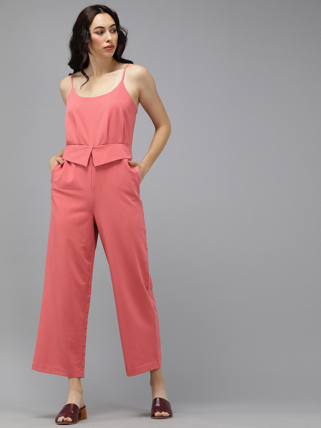 

ONLY Women Pink Solid Basic Jumpsuit