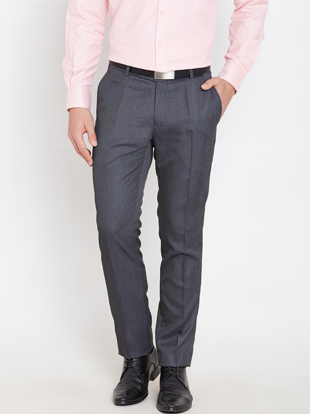 

John Players Grey Slim Fit Formal Trousers