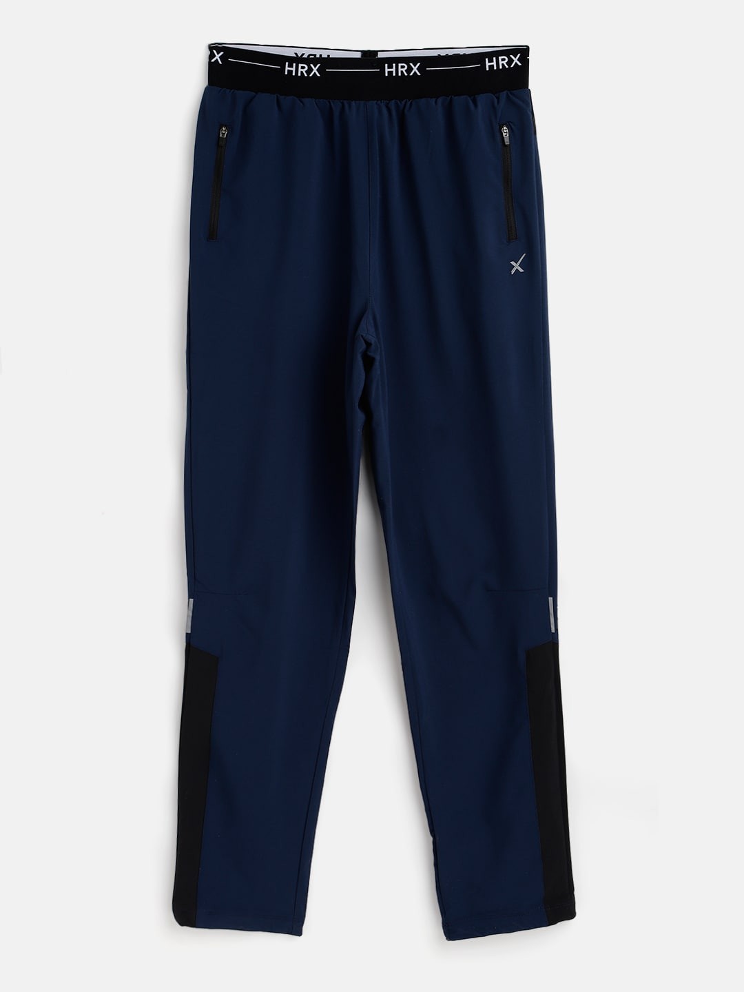 

HRX By Hrithik Roshan Boys Dress Blue Slim Tapered Rapid-Dry Antimicrobial Track Pants, Navy blue