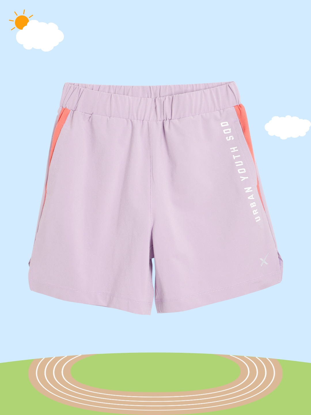 

HRX By Hrithik Roshan U-17 Girls Lavender Solid Regular Fit Lycra Rapid-Dry Antimicrobial Active Shorts