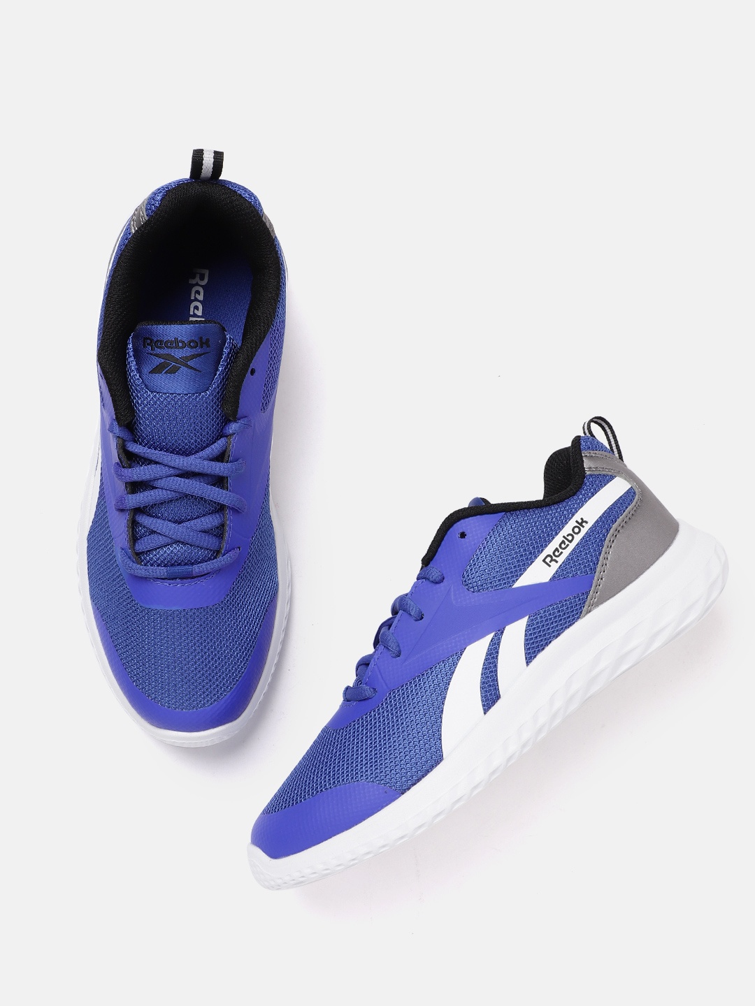 

Reebok Kids Blue & White Woven Design Rush 3.0 Running Shoes