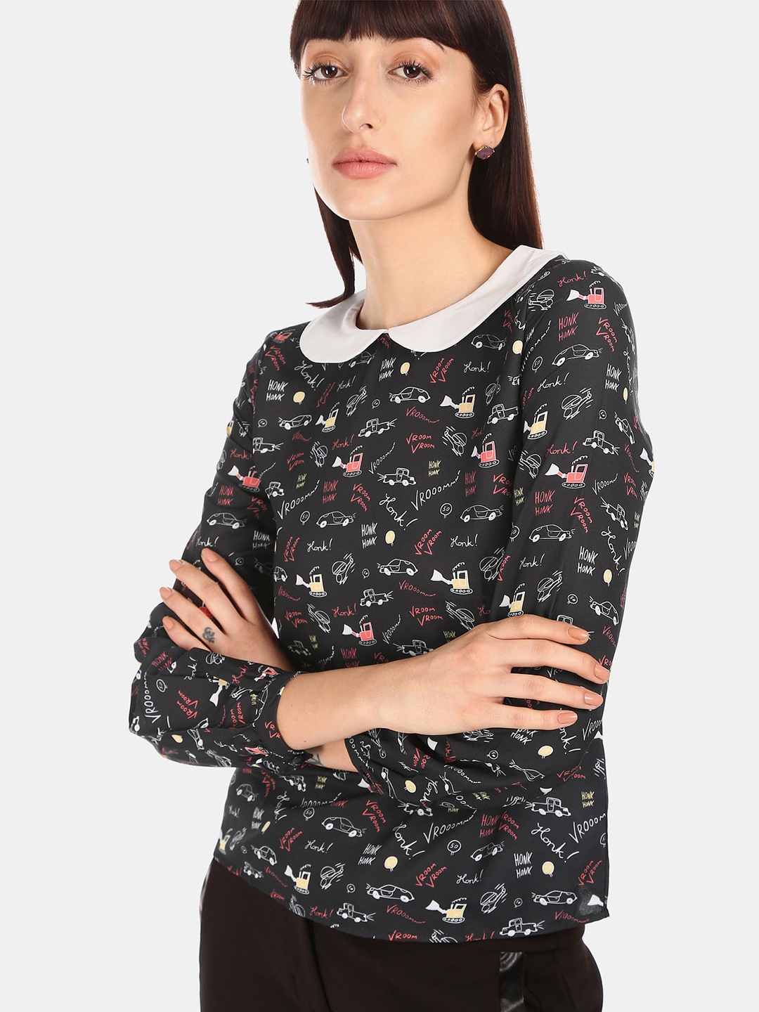 

Sugr Women Black Printed Top