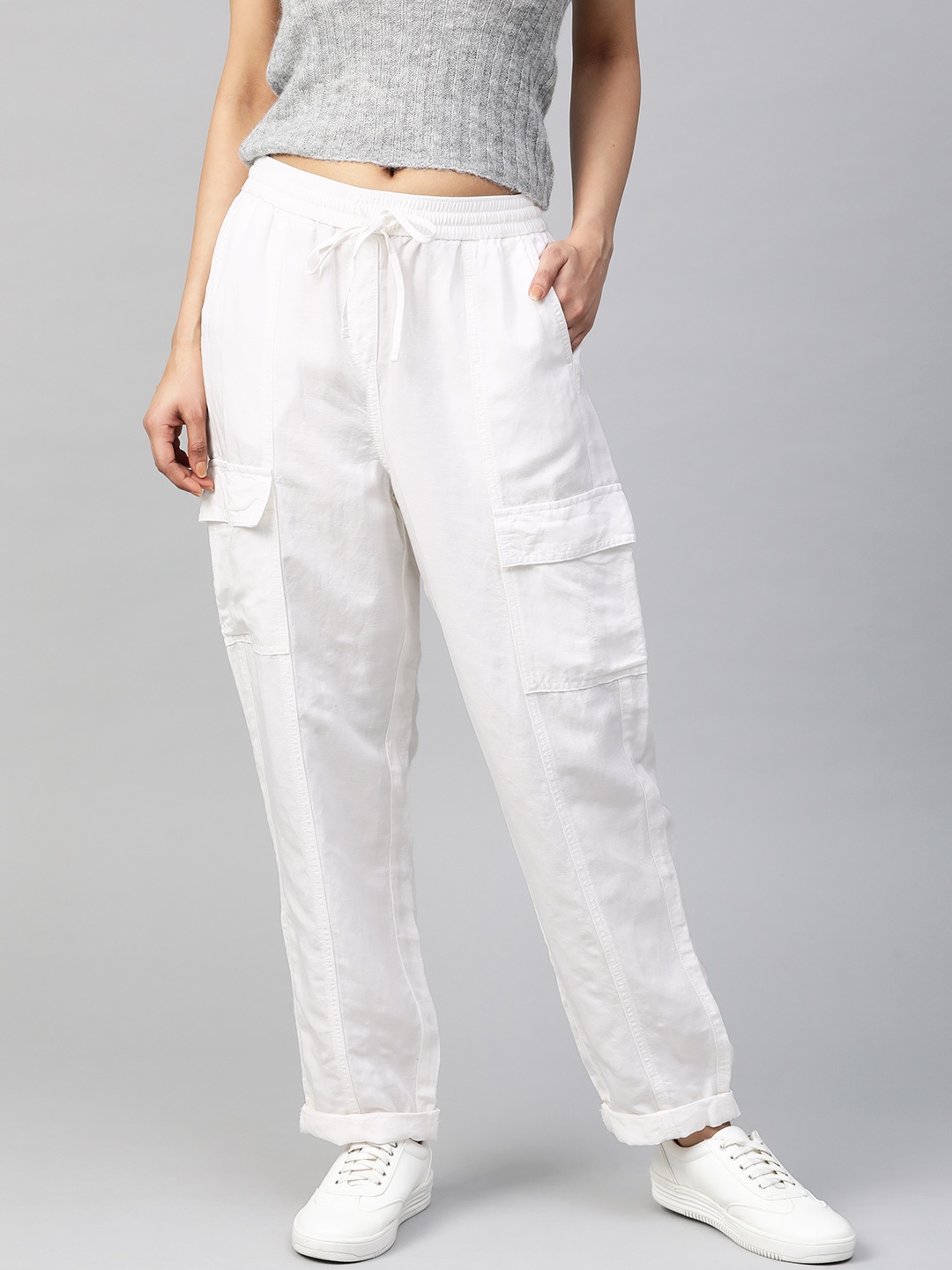 

Marks & Spencer Women White Cargos