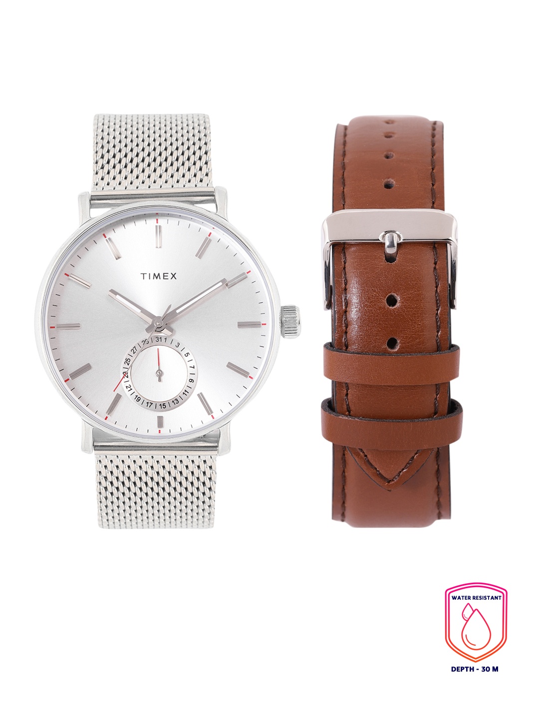 

Timex Men Grey Multifunction Analogue Watch with Additional Strap TWEG20000