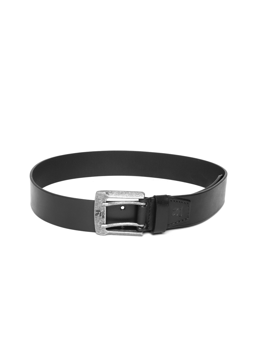 

Woodland Men Black Solid Leather Belt