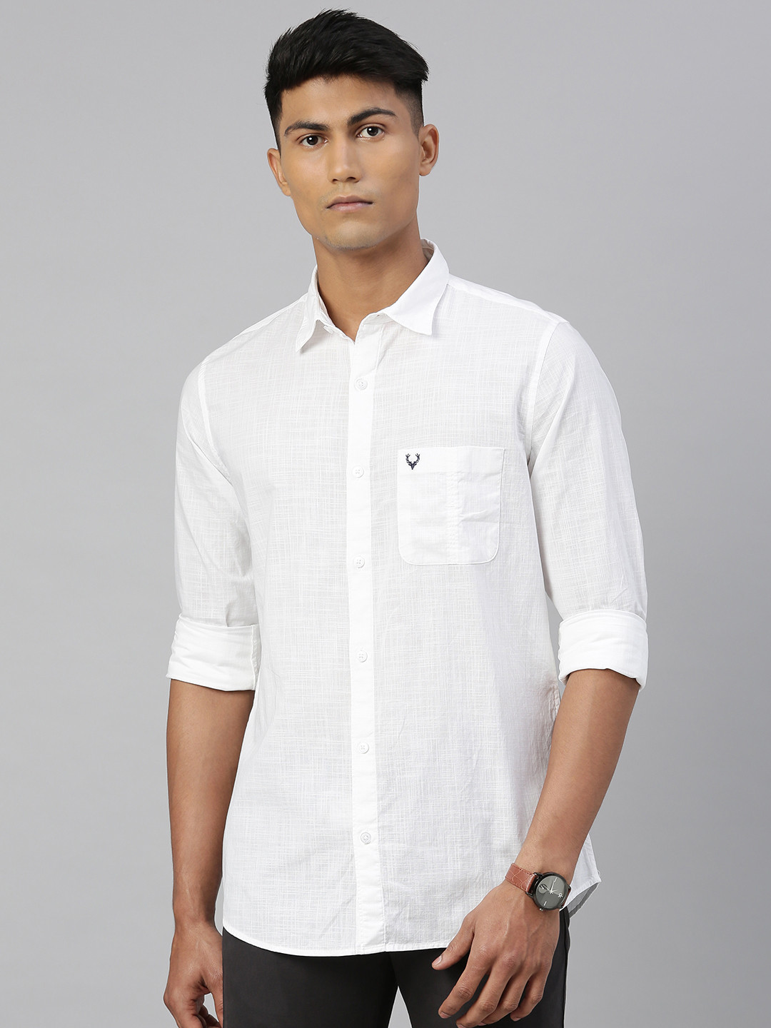 

Allen Solly Men White Modern Fit Self Design Casual Shirt