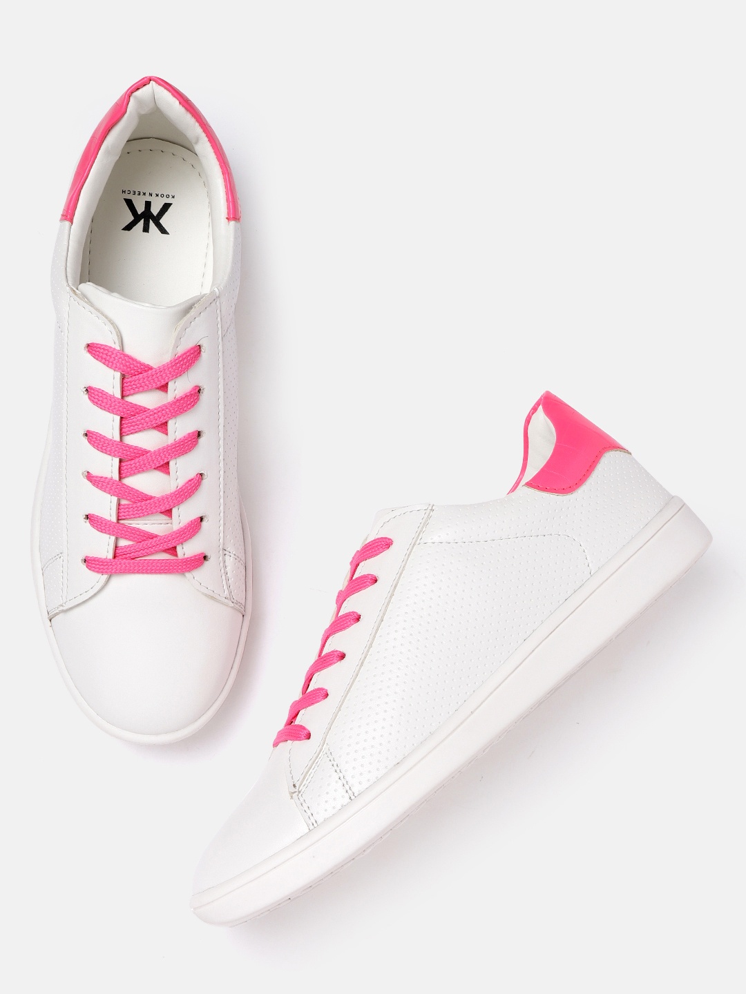 

Kook N Keech Women White Perforated Sneakers