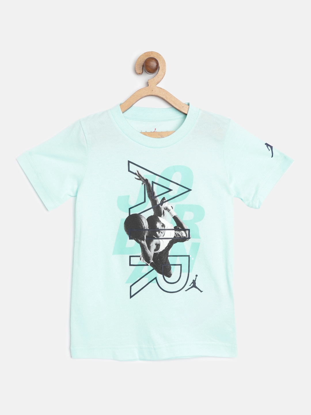 

Jordan Boys Blue & Black Cotton T-Shirt Brand Logo Print Over The Top T-shirt