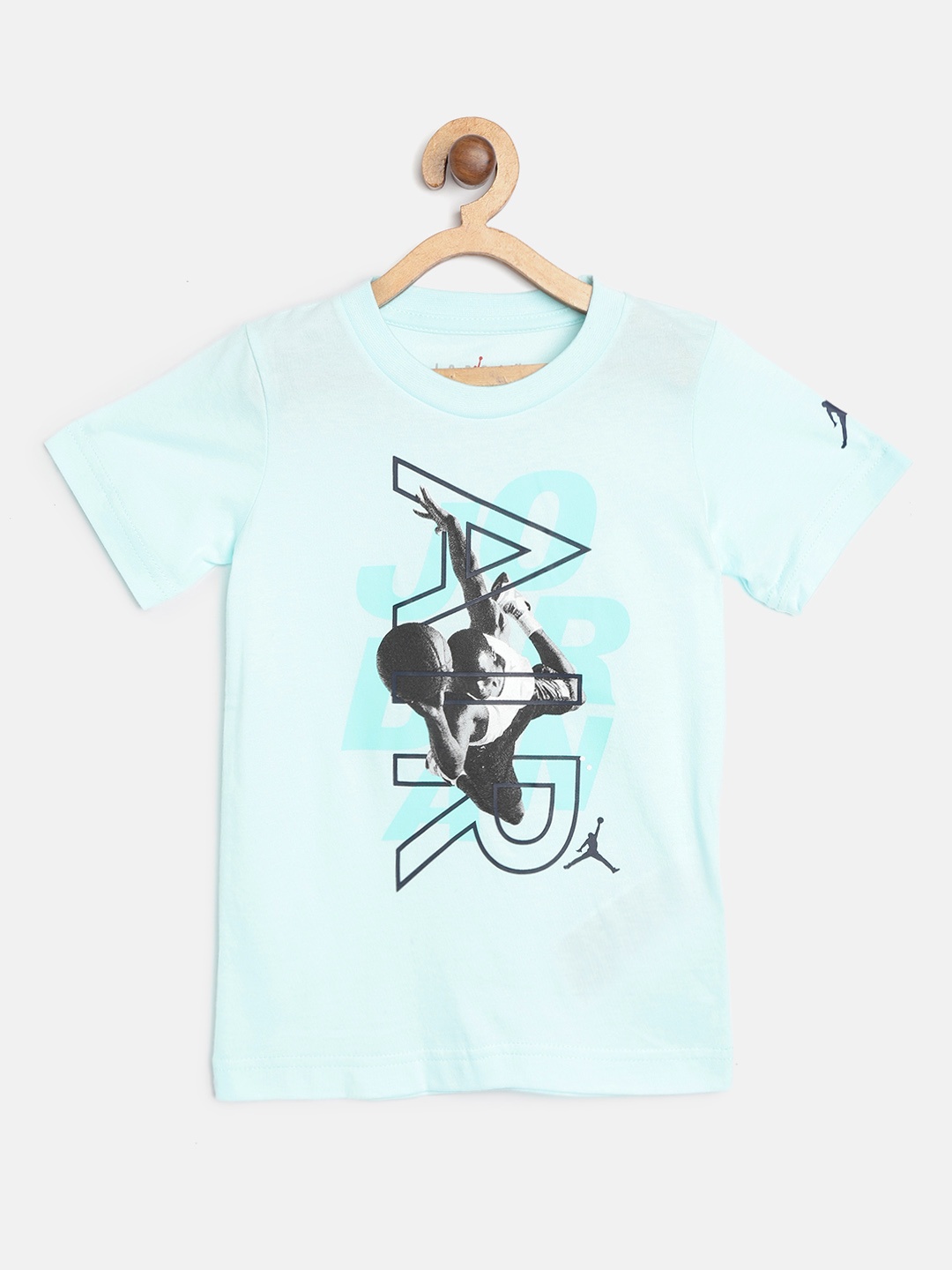 

Jordan Boys Blue Black Pure Cotton Graphic Print Over The Top Basketball Pure Cotton T-shirt