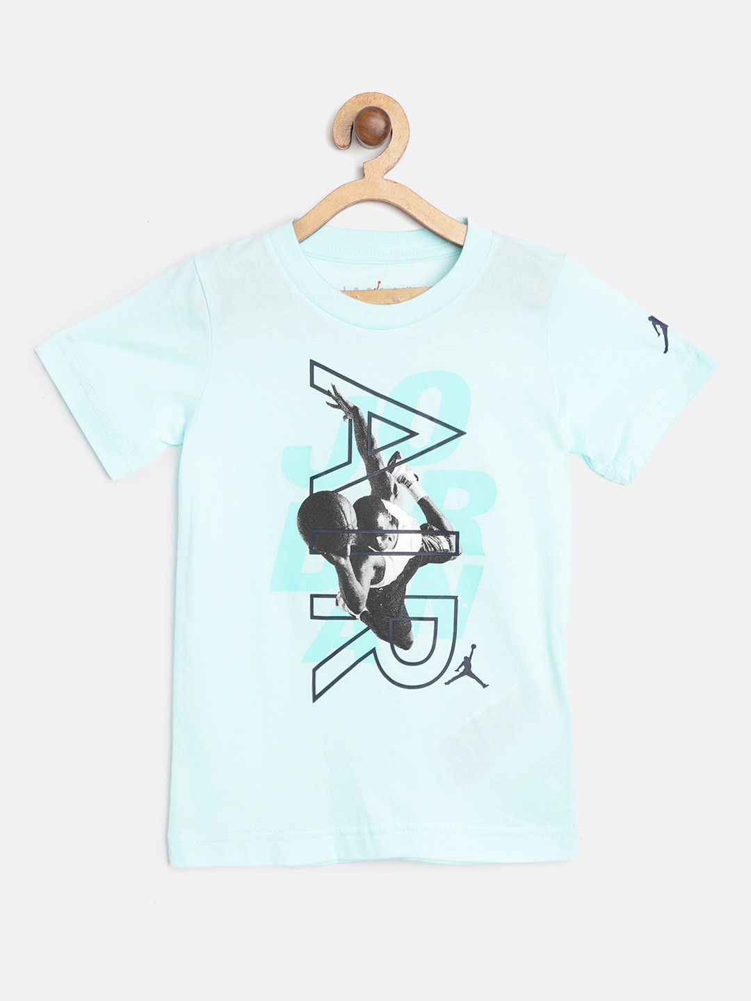 

Jordan Boys Blue Grey Pure Cotton Michael Jordan Over The Top Round Neck Pure Cotton T-shirt