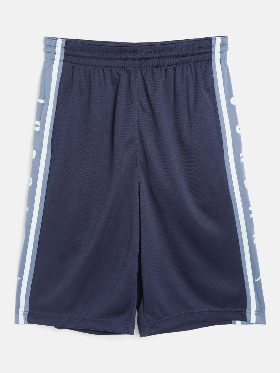 

Jordan Boys Blue Brand Logo Print & Side Panel Detail Dri-FIT HBR Basketball Shorts