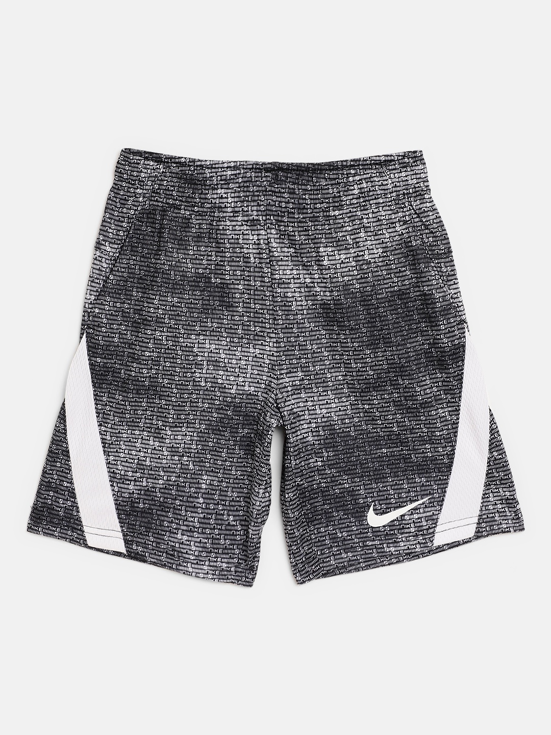 

Nike Boys Black & White Statement Brand Logo Print Dri-FIT Sports Shorts