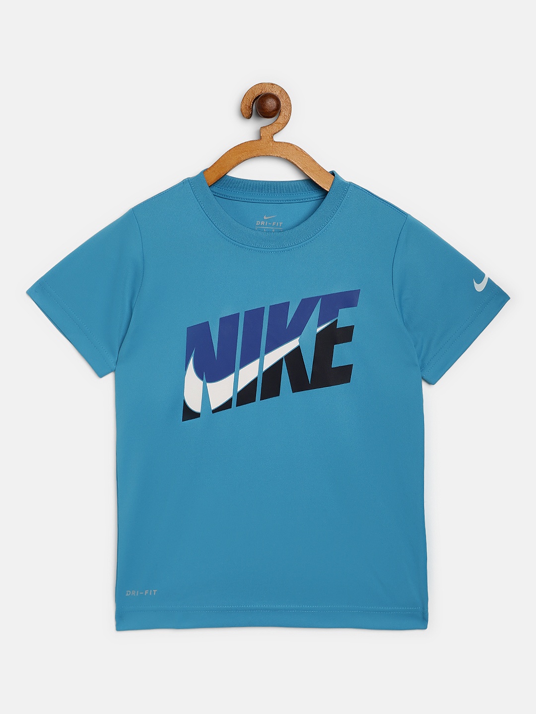 

Nike Boys Blue Brand Logo Print HBR Performance T-Shirt