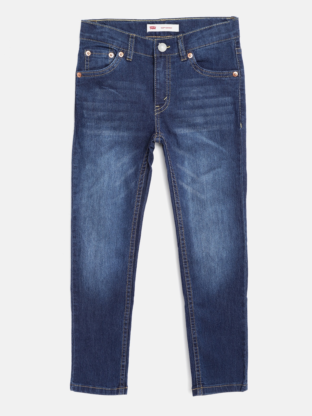 

Levis Boys Navy Blue 510 Skinny Fit Mid-Rise Clean Look Stretchable Jeans