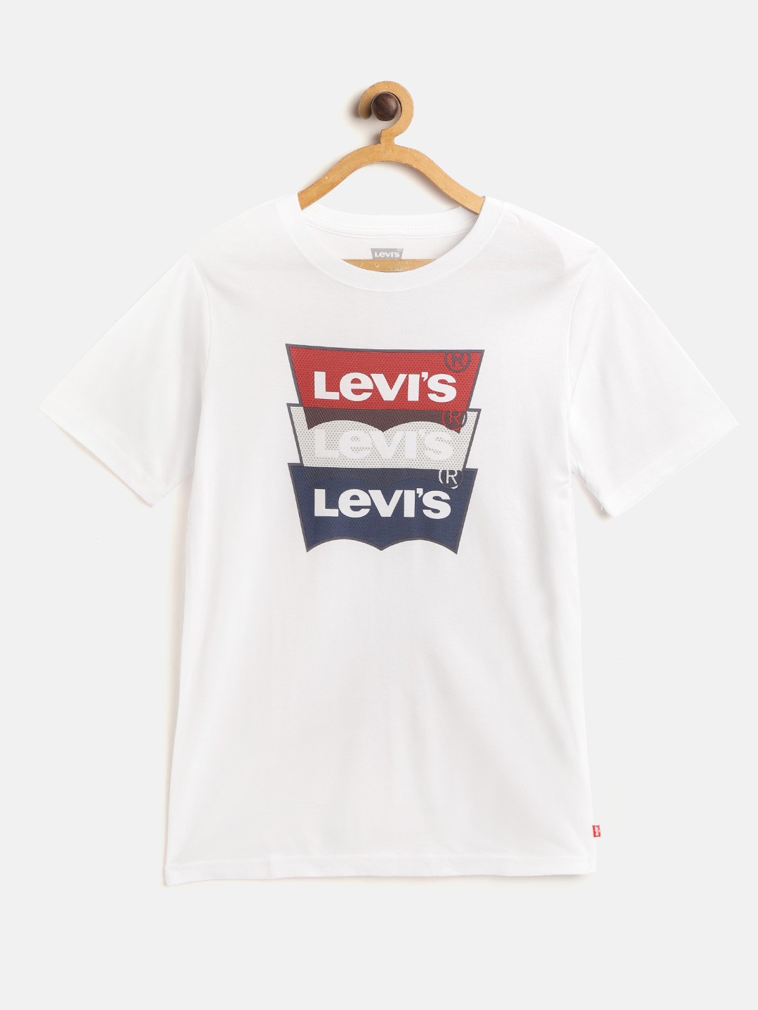 

Levis Boys White & Red Brand Logo Print Round Neck T-shirt