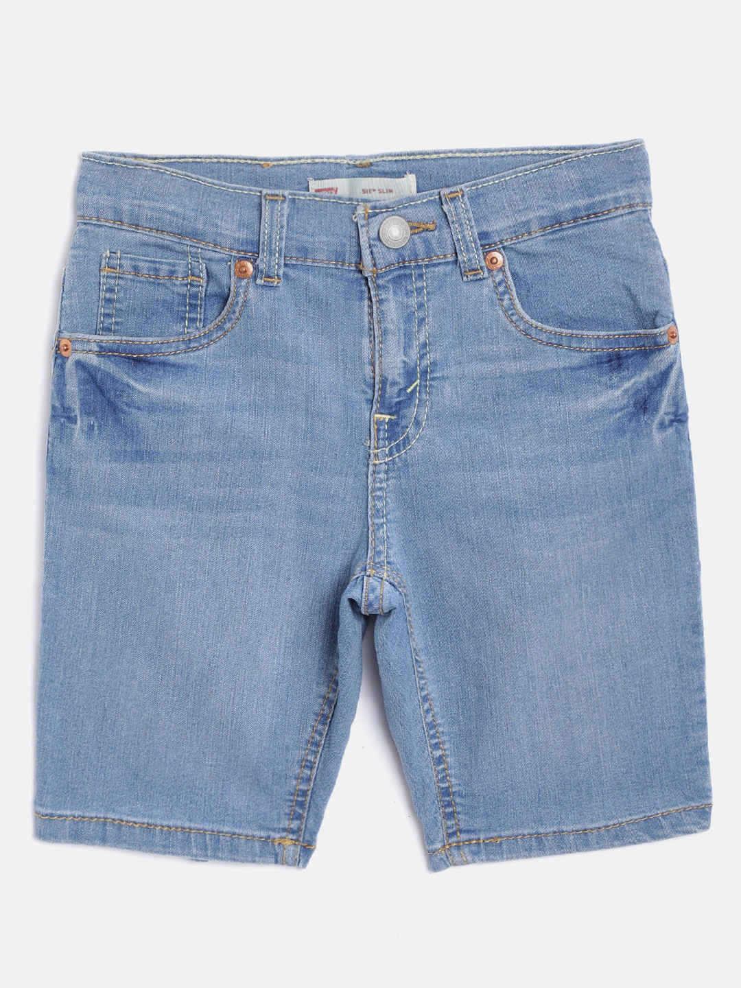 

Levis Boys Blue Solid 511 Slim Fit Lightweight Denim Shorts