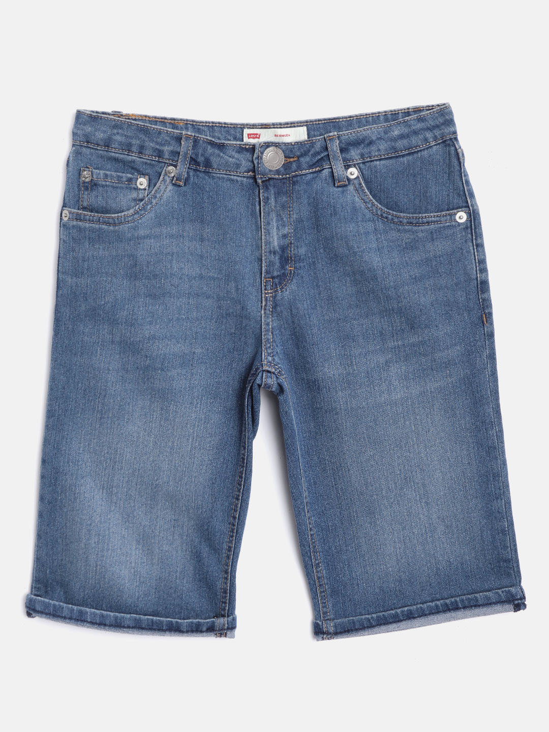 

Levis Girls Blue Washed Regular Fit Denim Shorts