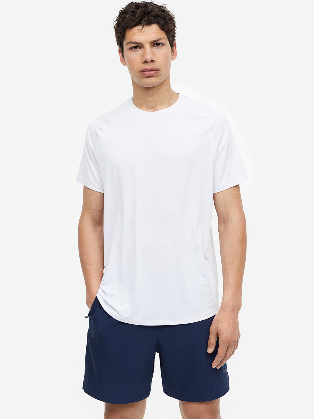 

H&M Men White Loose Fit Sports top