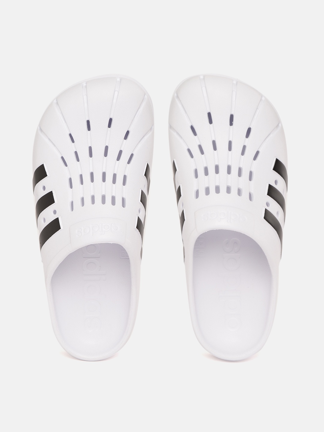 

ADIDAS Unisex White & Black Laser Cuts Starlette Clogs