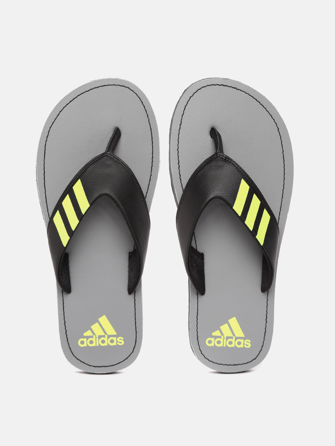 

ADIDAS Men Black & Grey Solid Thong Flip-Flops