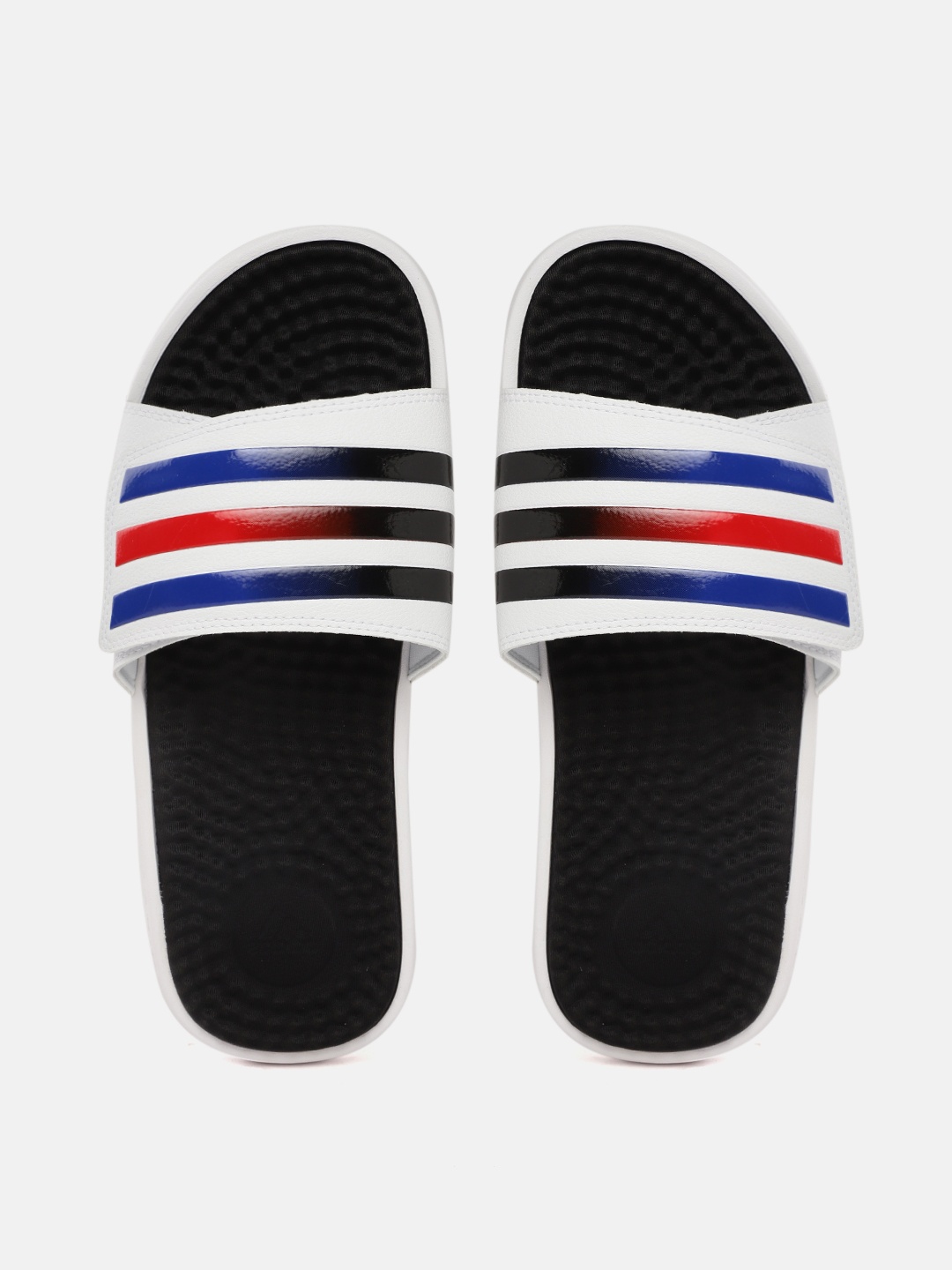 

ADIDAS Unisex White & Blue Striped Sliders